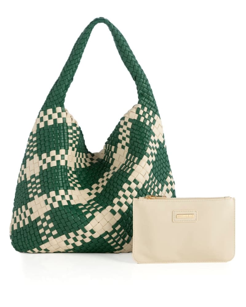 Front of a size One Size Blythe Plaid Hobo in Hunter by Shiraleah. | dia_product_style_image_id:308016